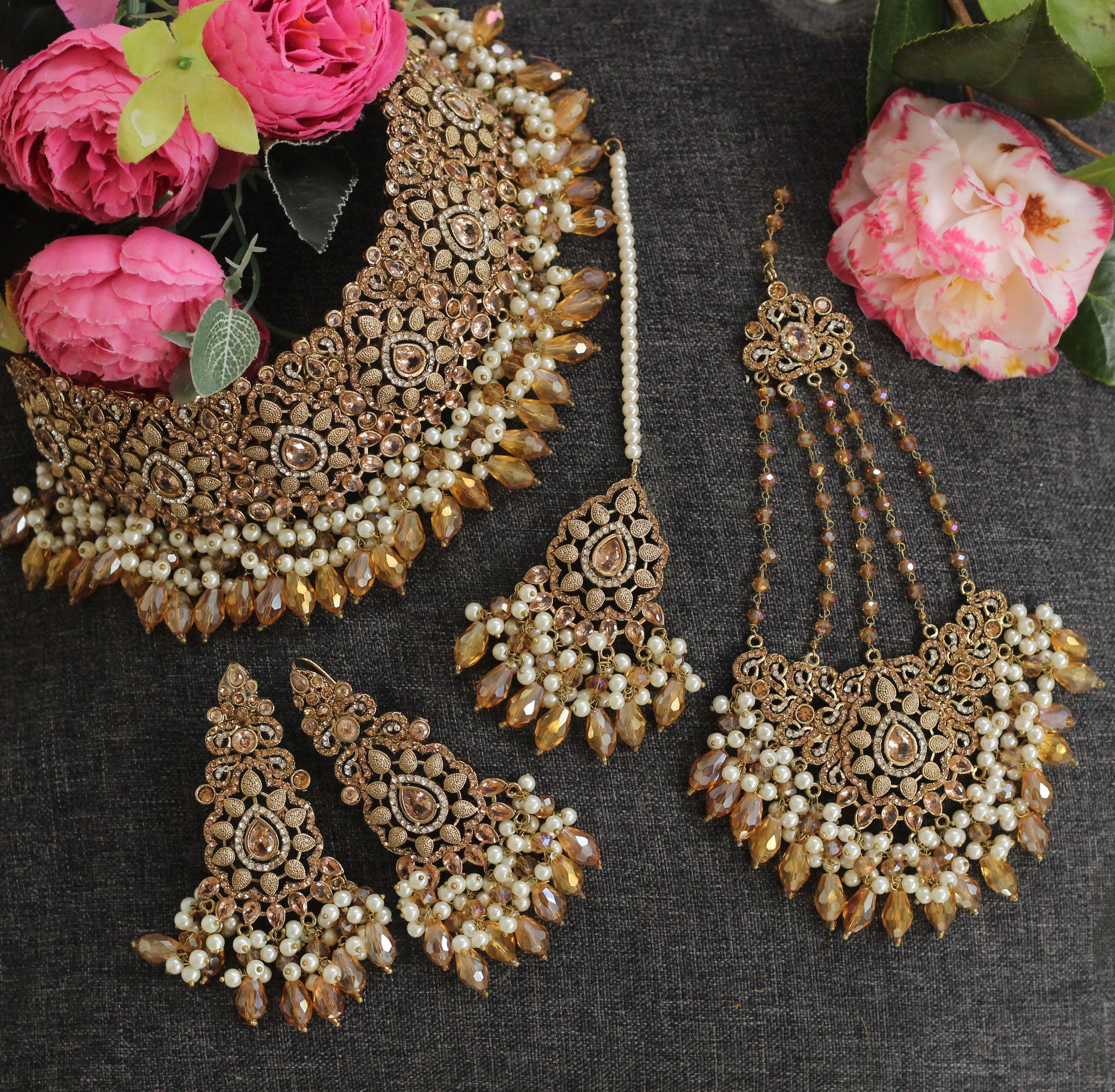 Gold Bridal Set Jewelry