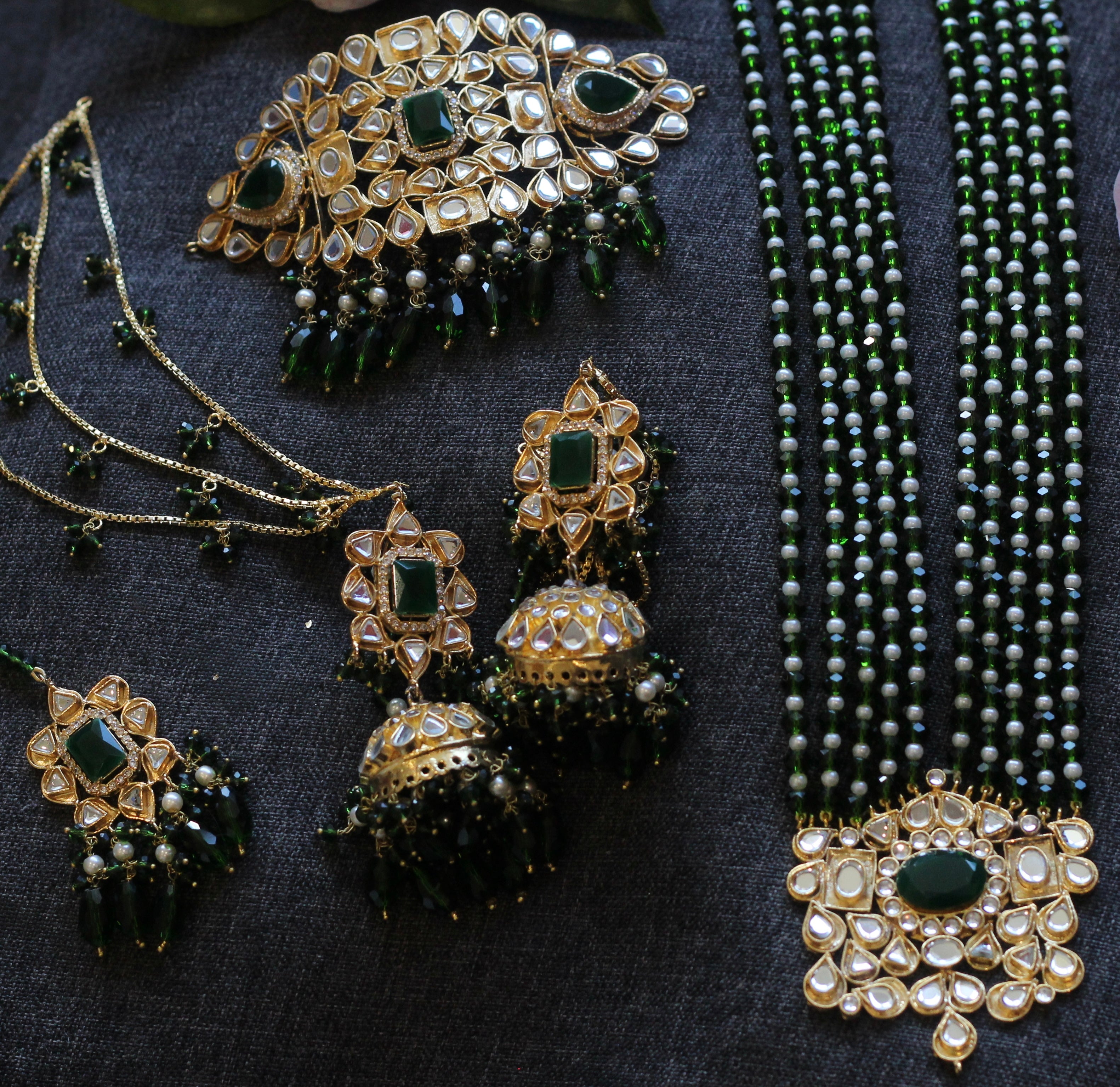 Green bridal jewelry