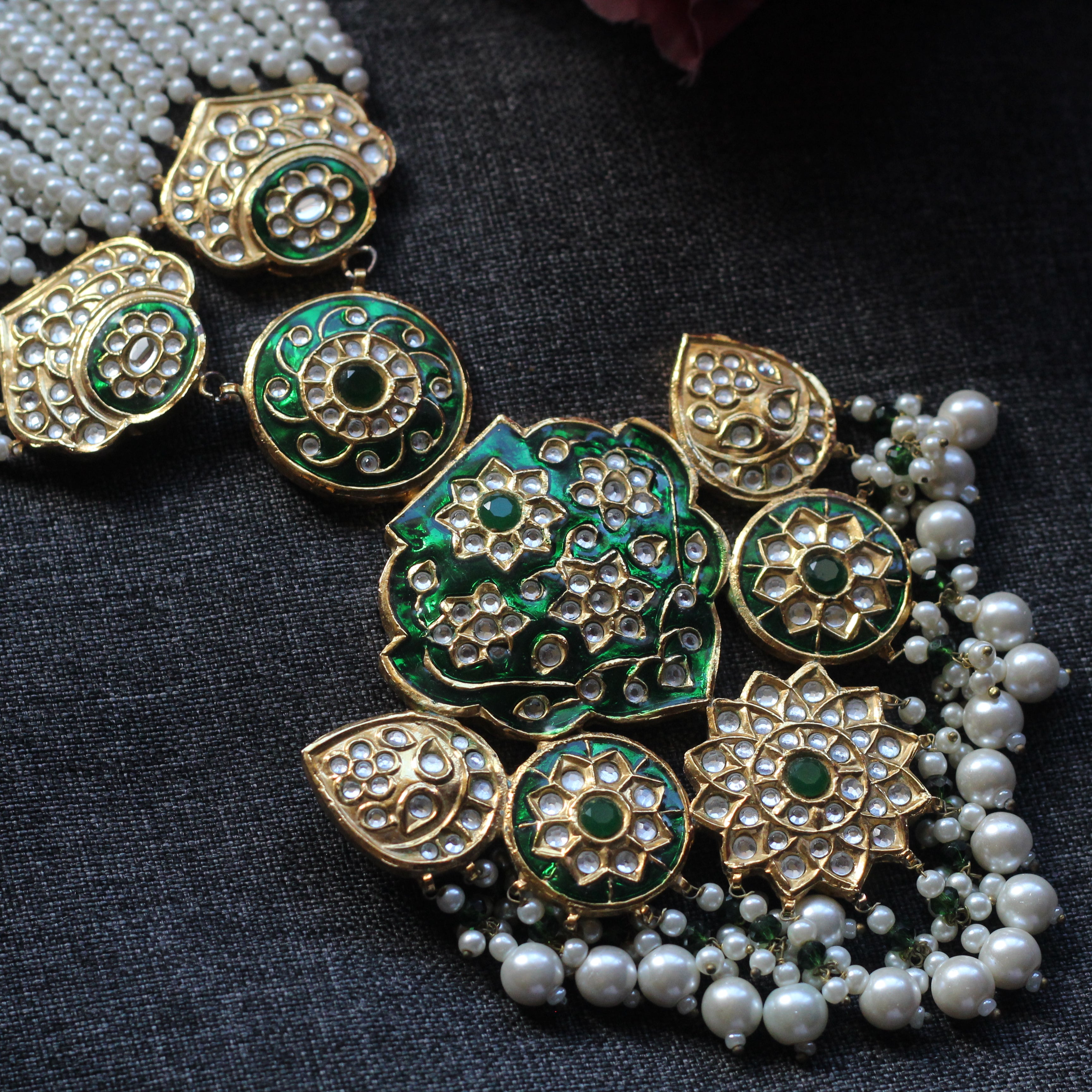 MEENAKARI LONGNECK SET-GREEN