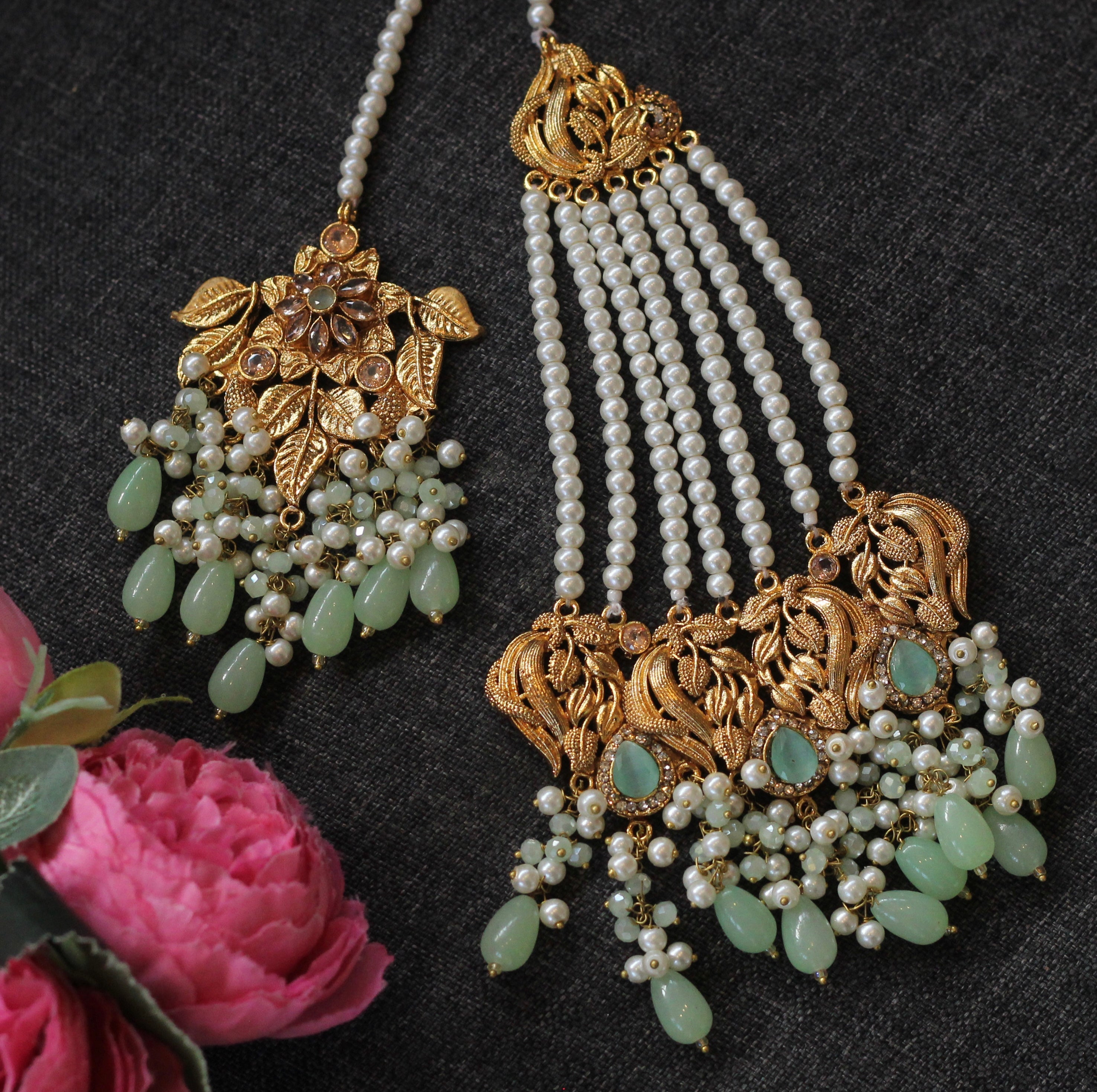 Mint green bridal set