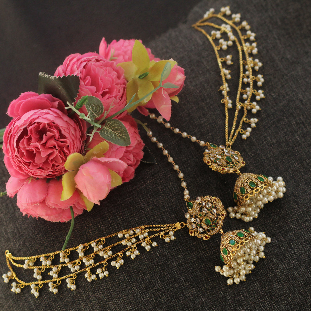 ZAIBAISH CHOKER SET GREEN