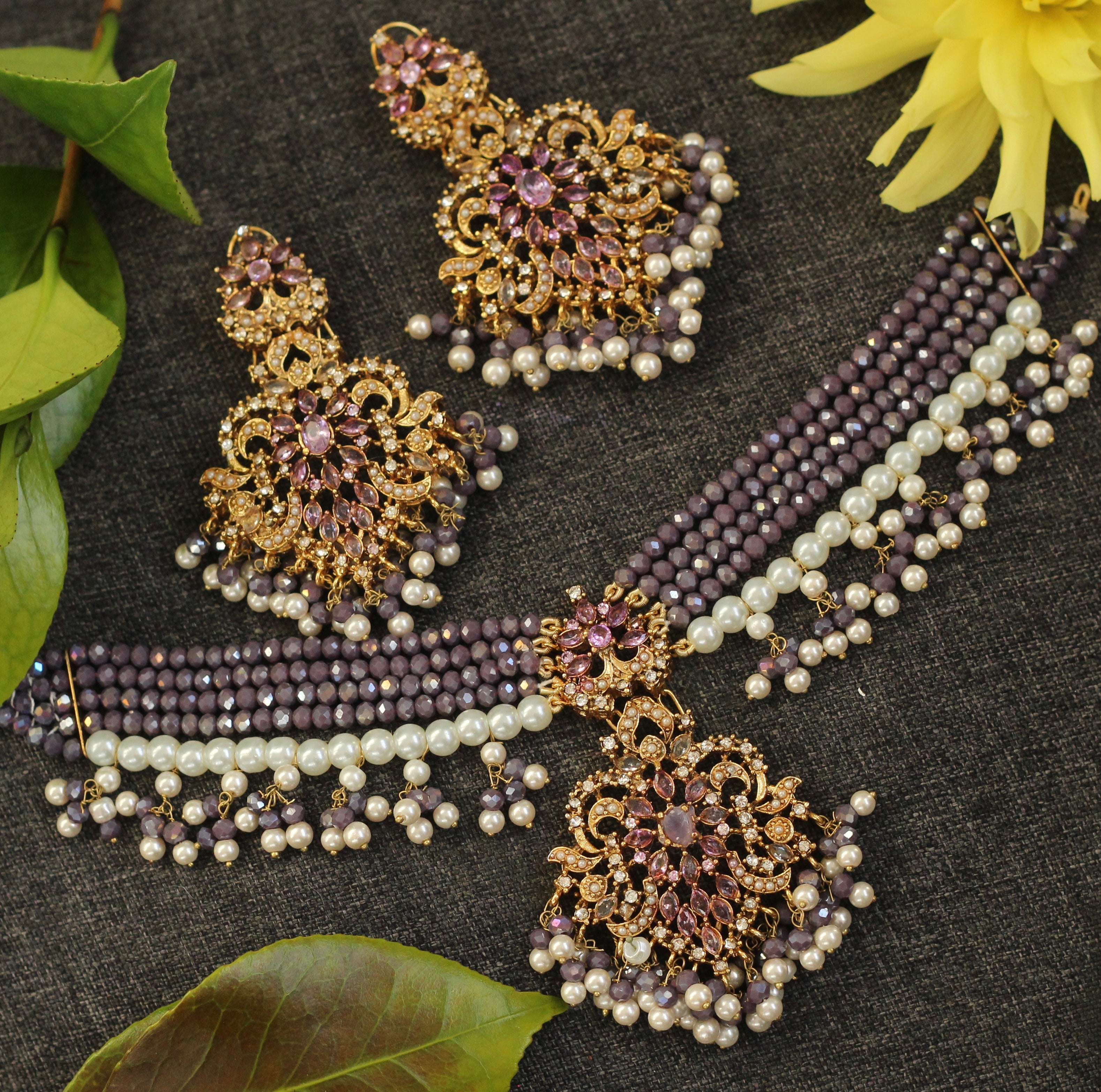 Purple choker jewelry