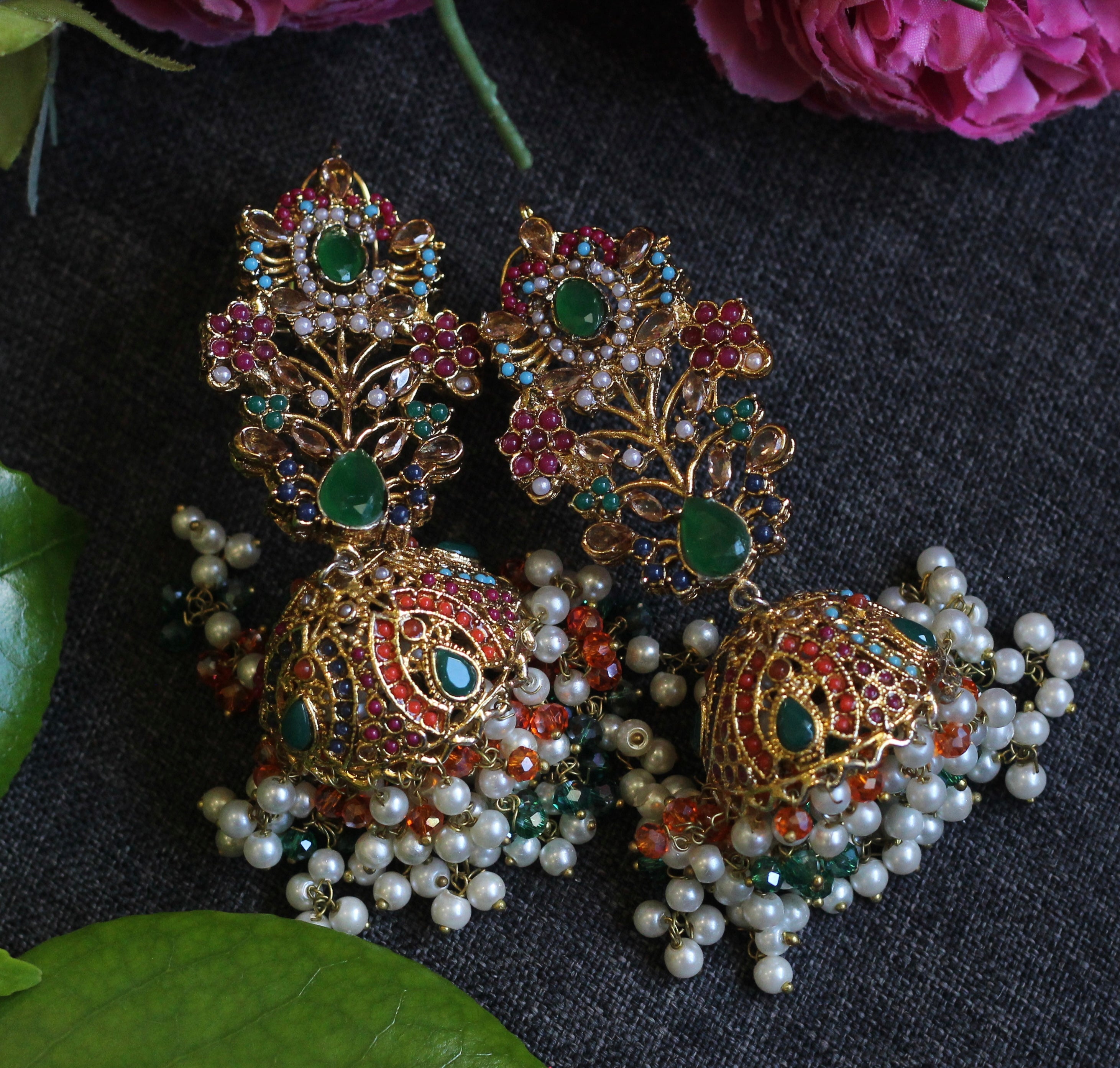 AINA CHOKER NECKLACE SET GREEN