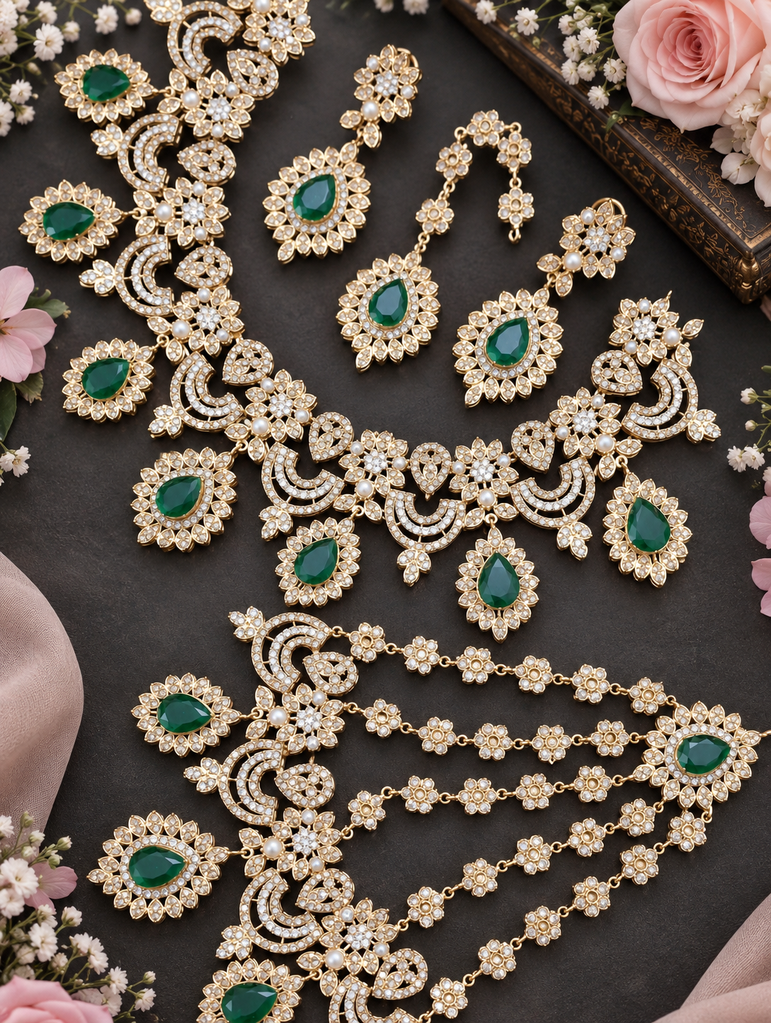 Green necklace set