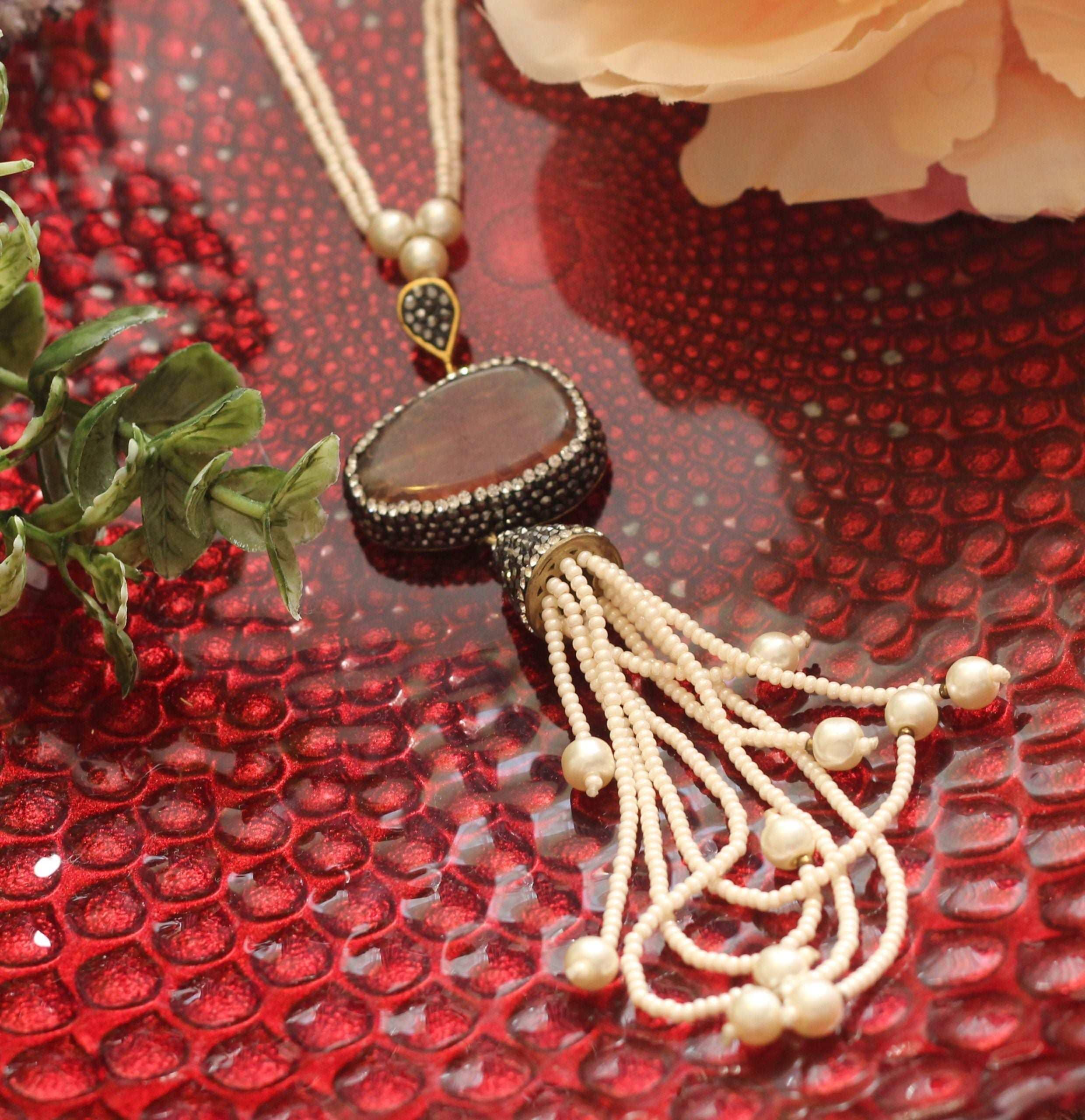 || TURKISH DIARIES LONG NECKLACE || My Store pearl-white