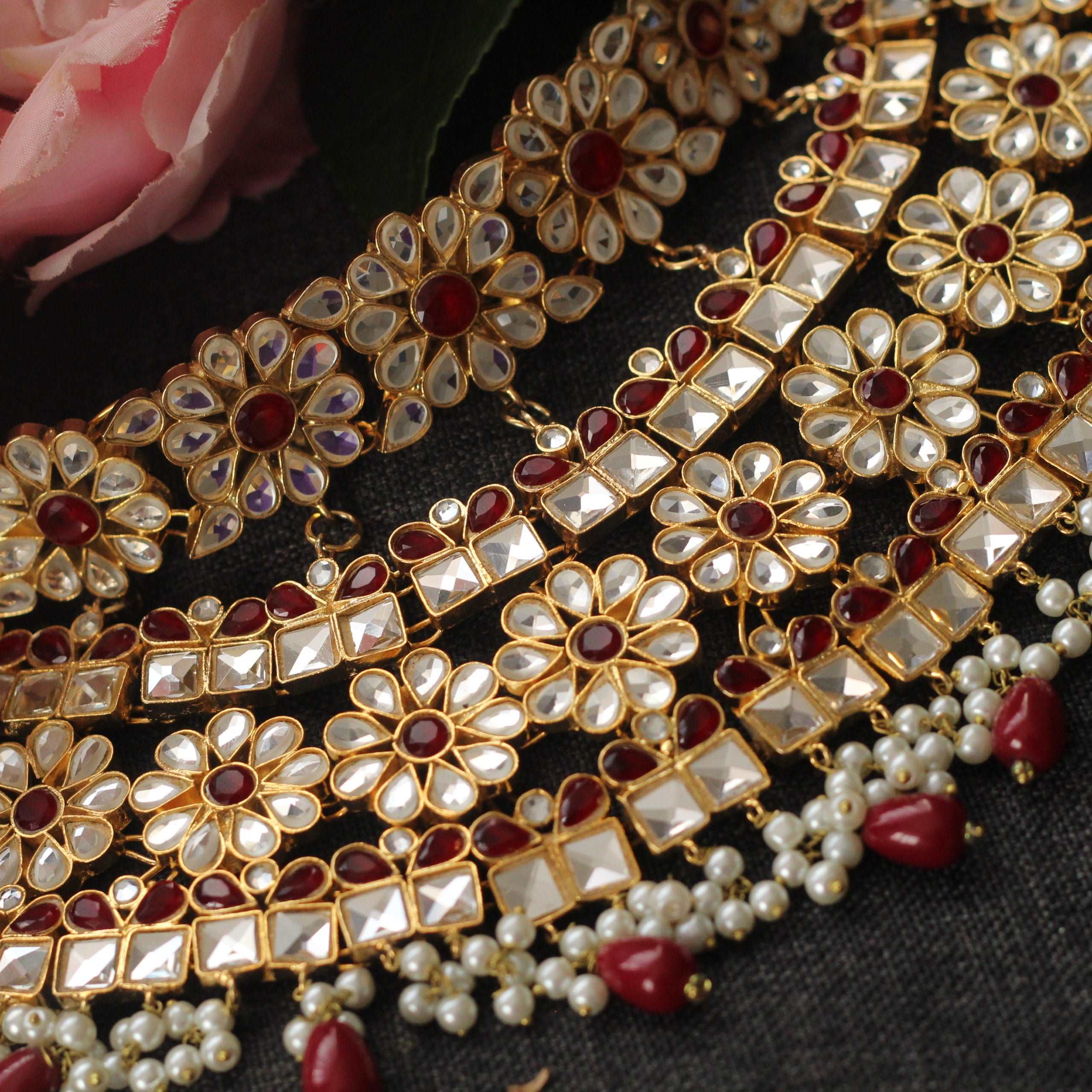 MEHAK-MIRROR KUNDAN SET