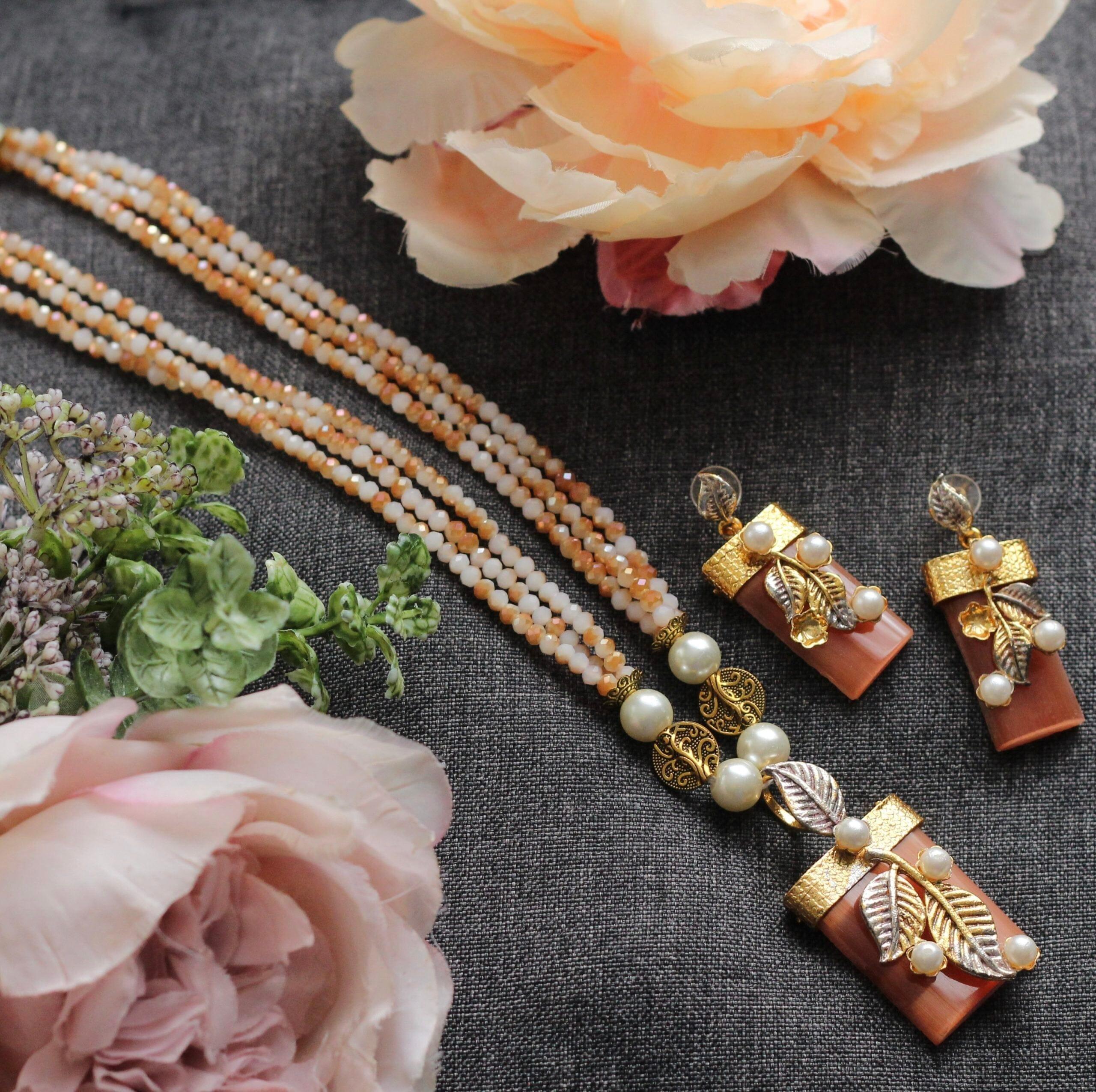 3D LONG NECKLACES My Store coral-pink