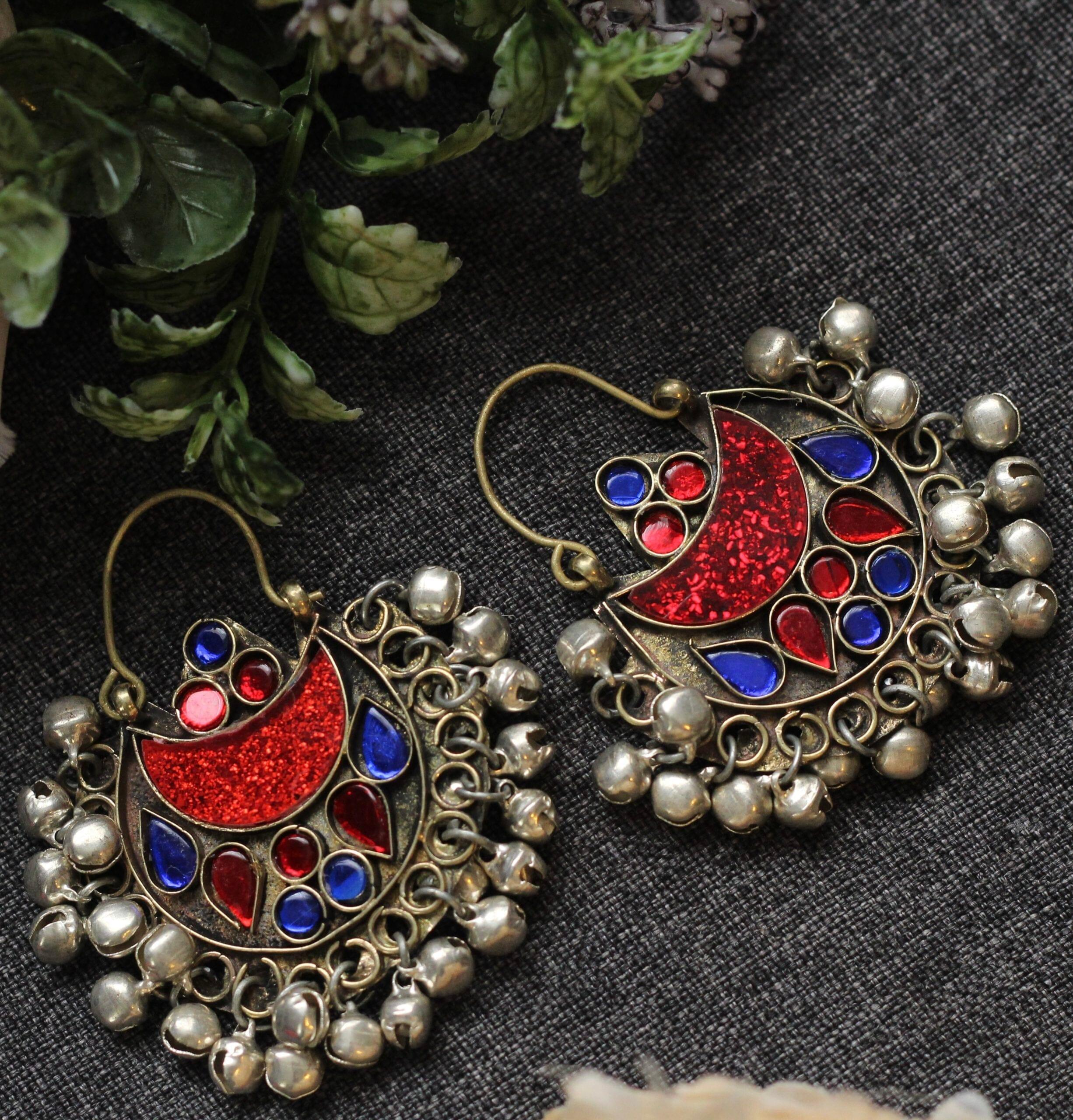 AFGHAN EARRINGS My Store jade-purple