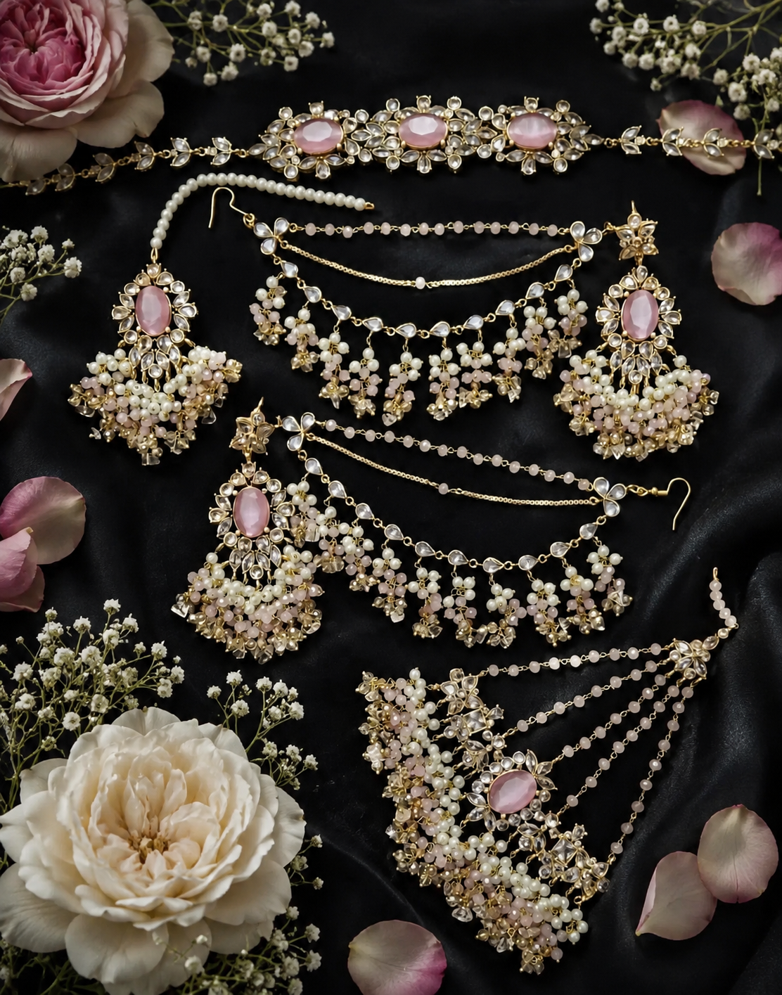 Pink bridal Jewellery