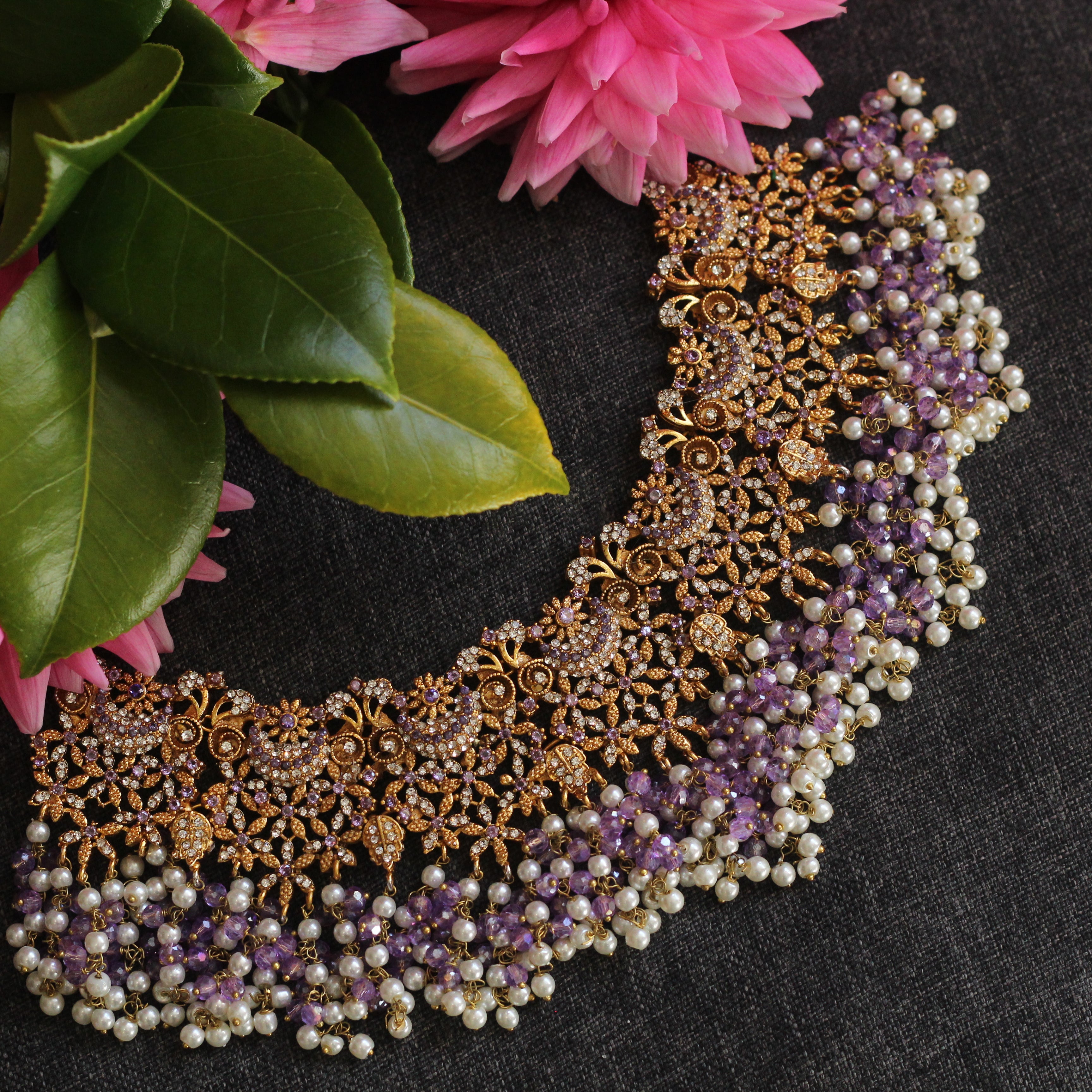 Purple bridal jewelry
