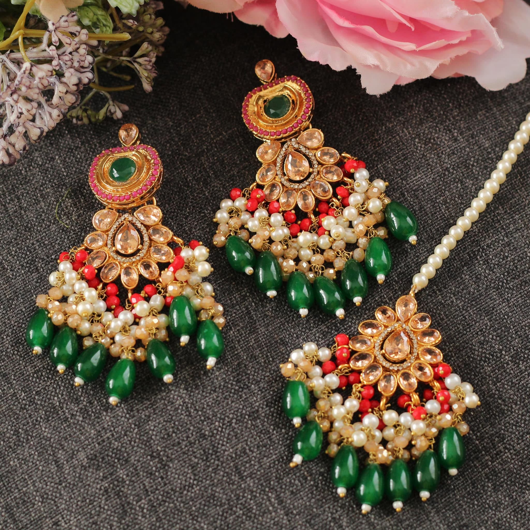 Green necklace set