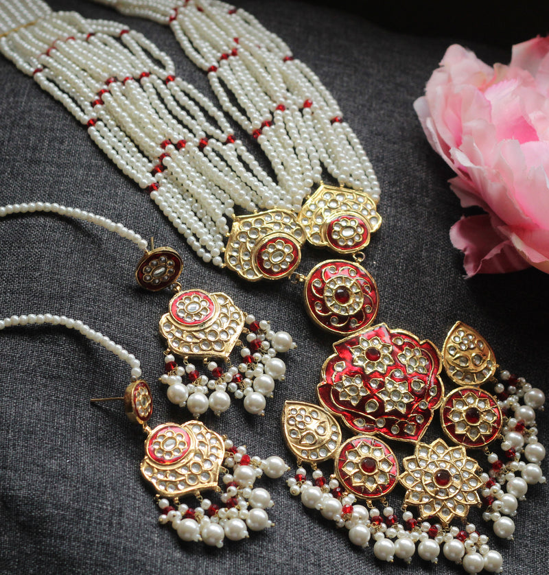 MEENAKARI LONGNECK SET-RED