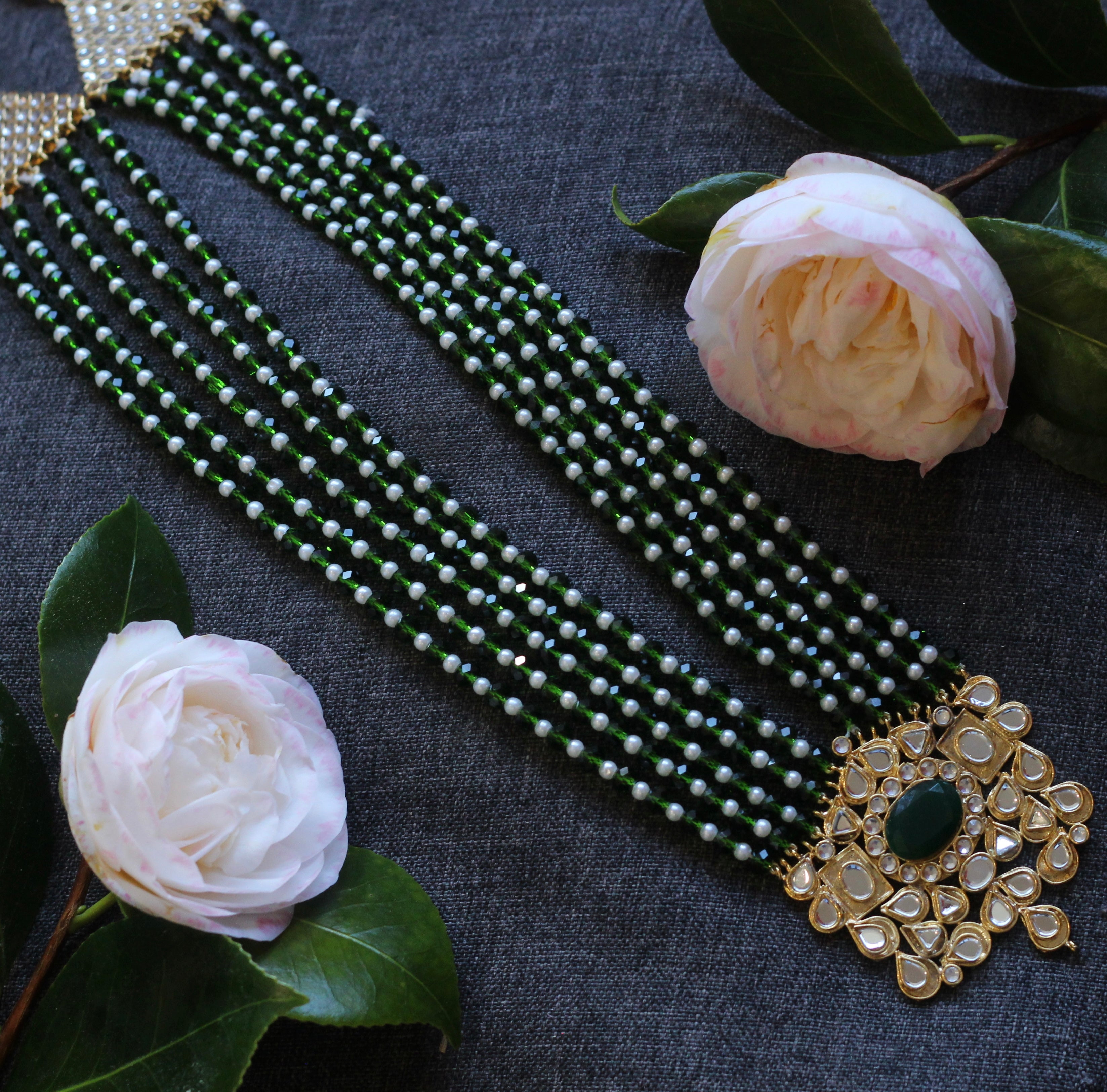Green bridal jewelry 