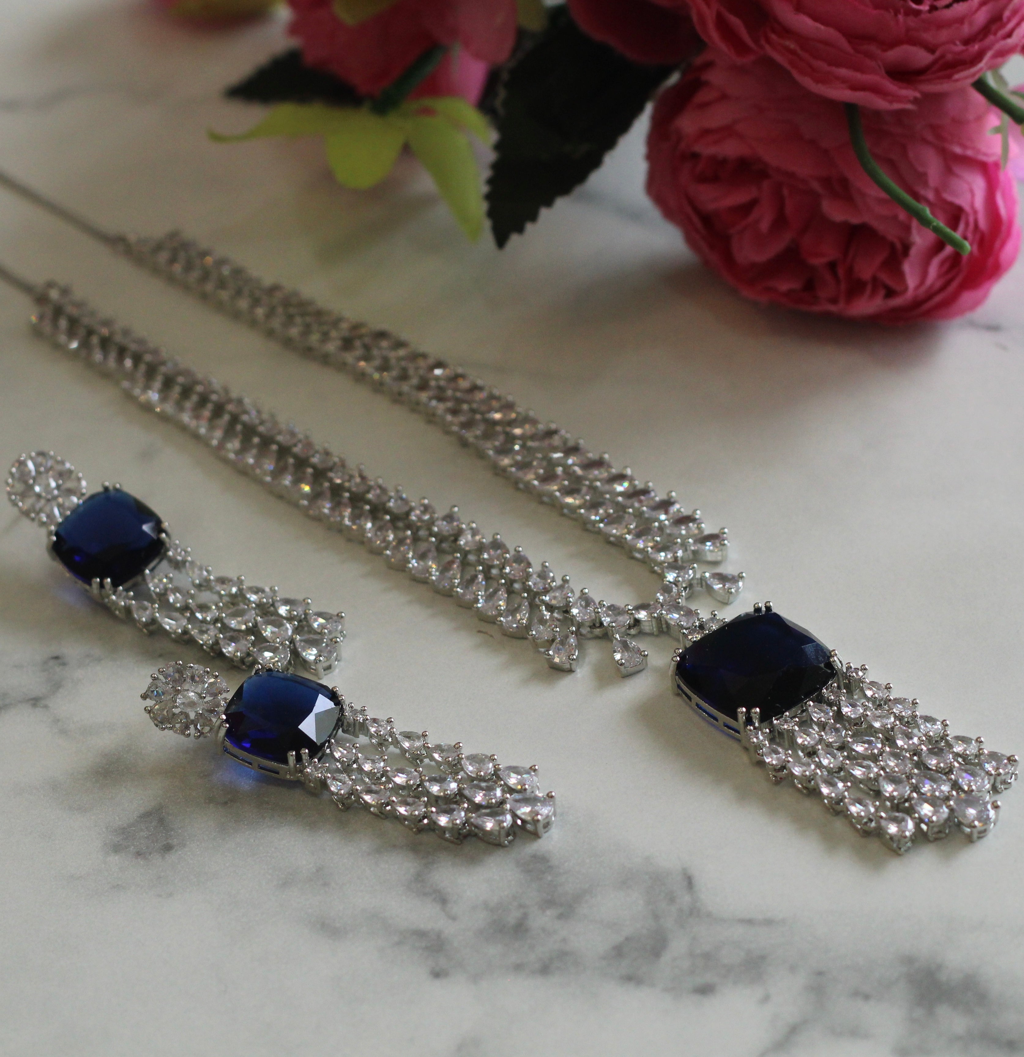 Sapphire Necklace Set