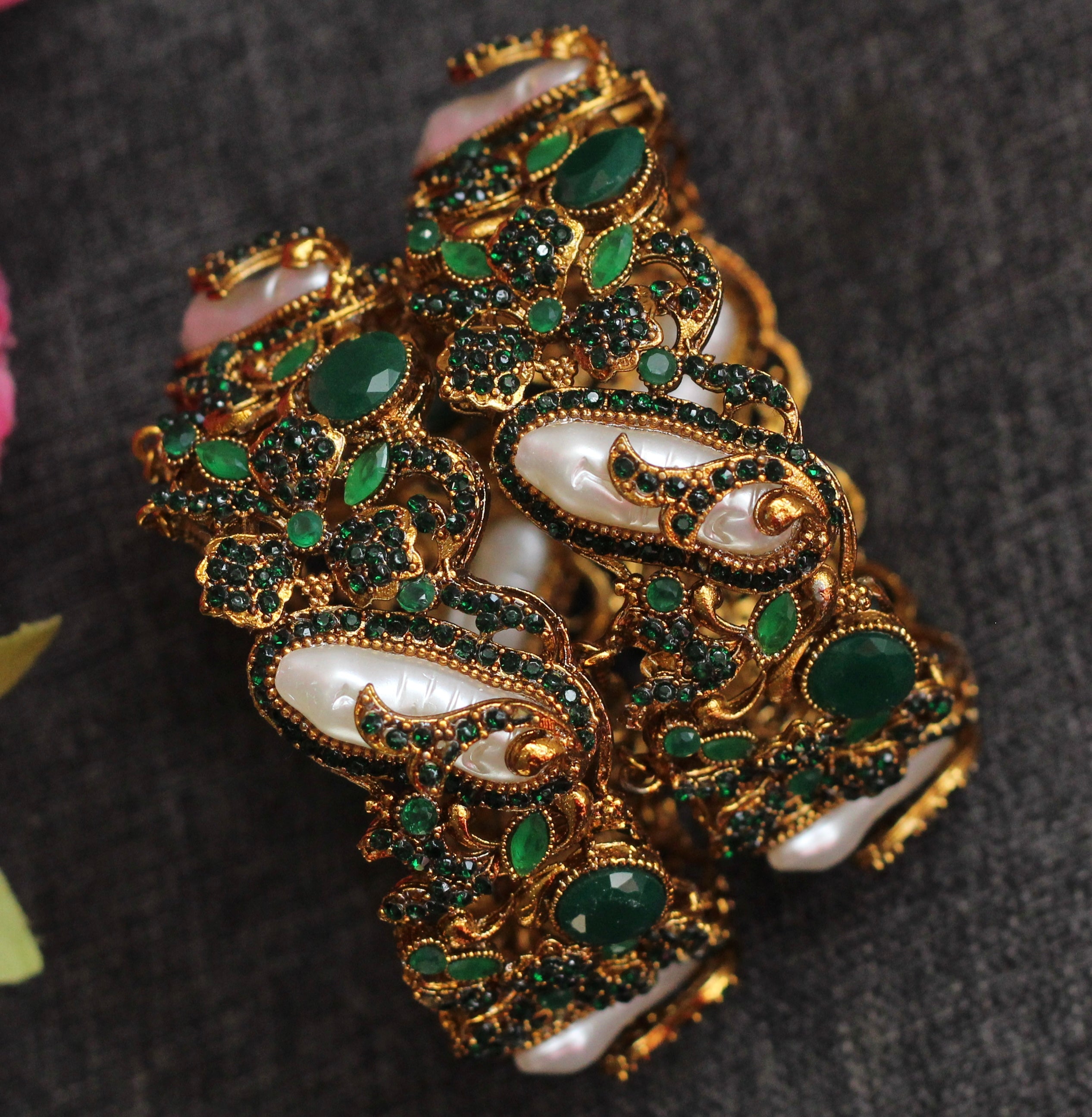 PEARL AND STONES BANGLES