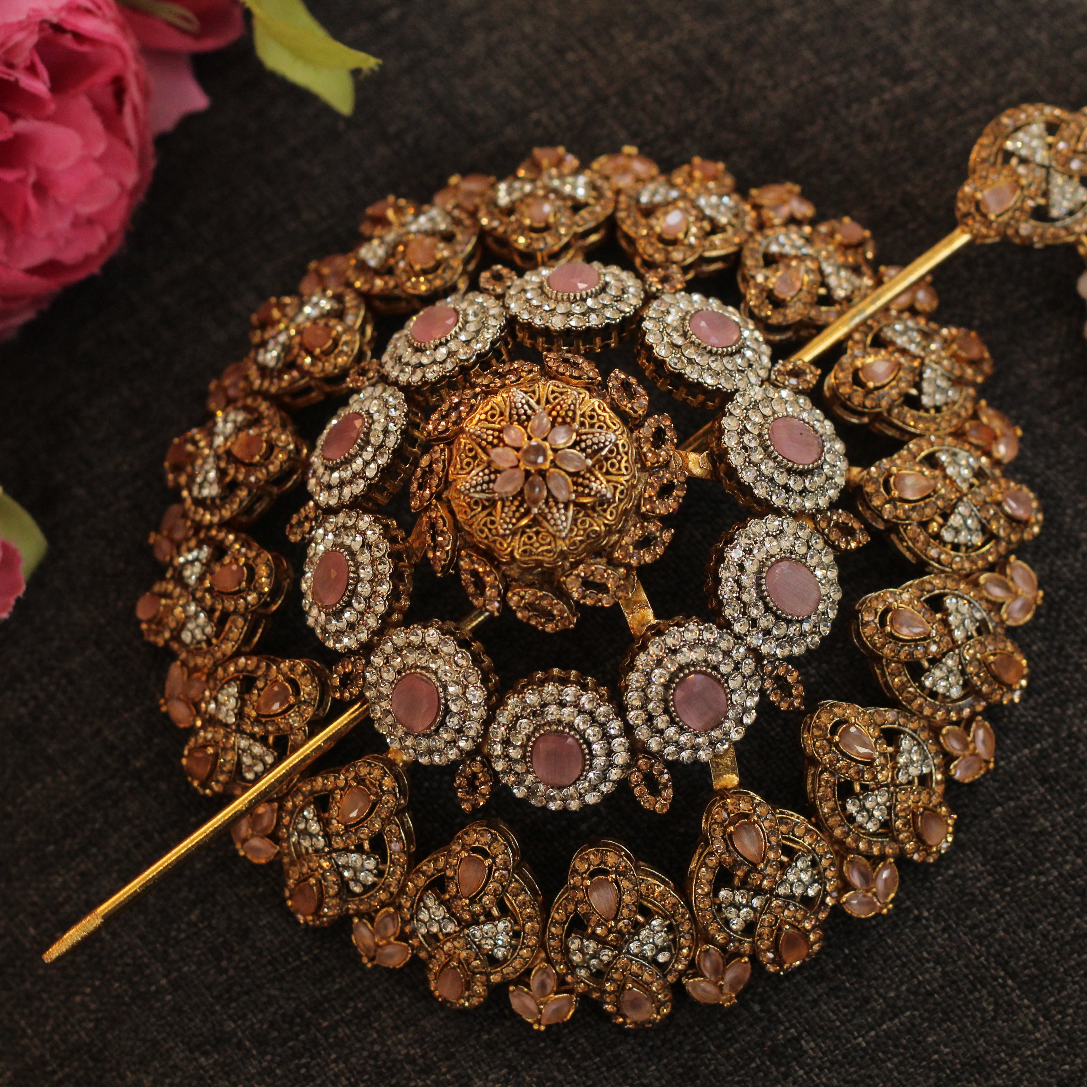 PINK JORA HAIR BUN JEWELRY