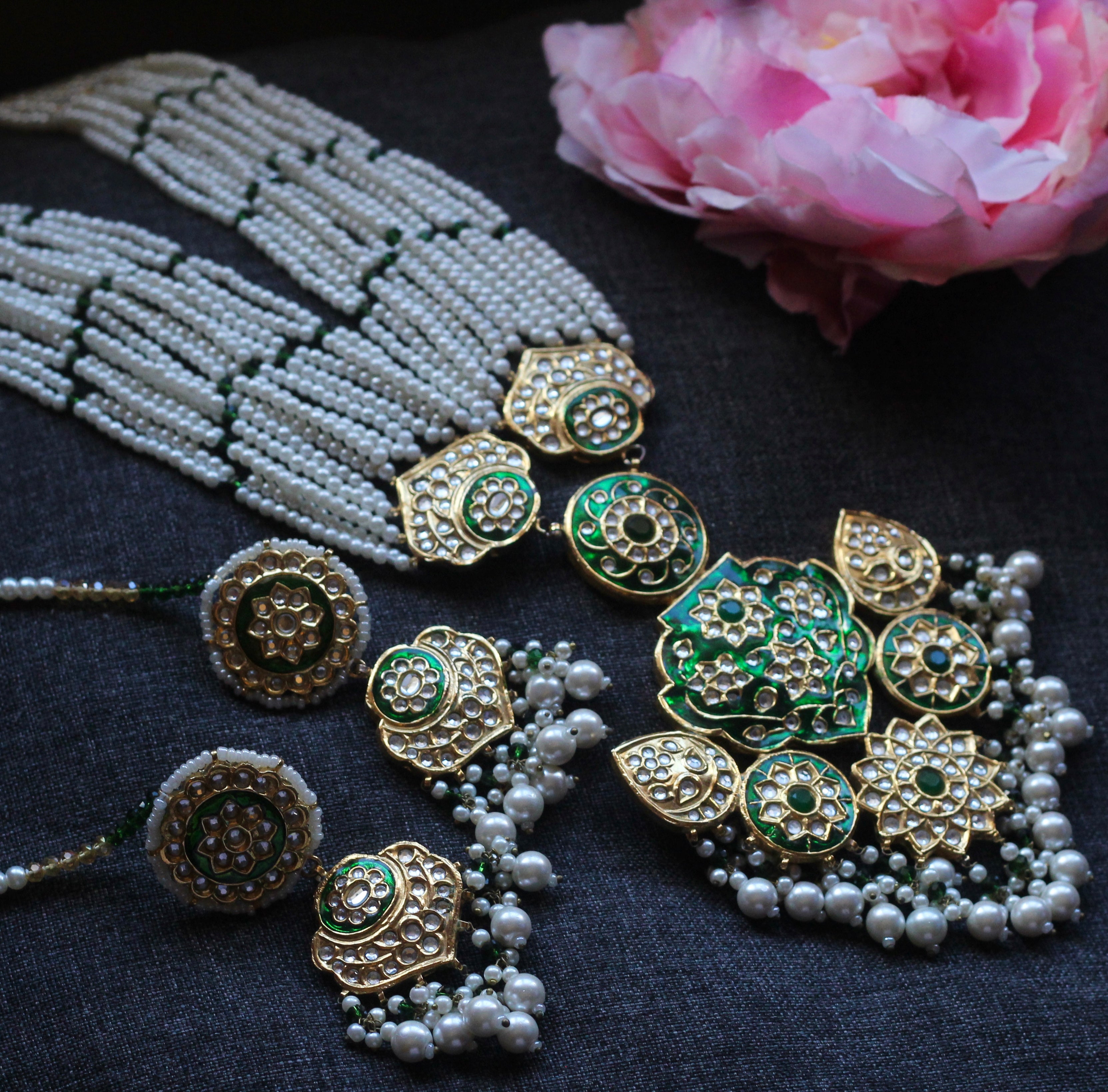 MEENAKARI LONGNECK SET-GREEN