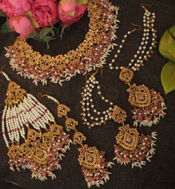 Pink bridal Jewelry 