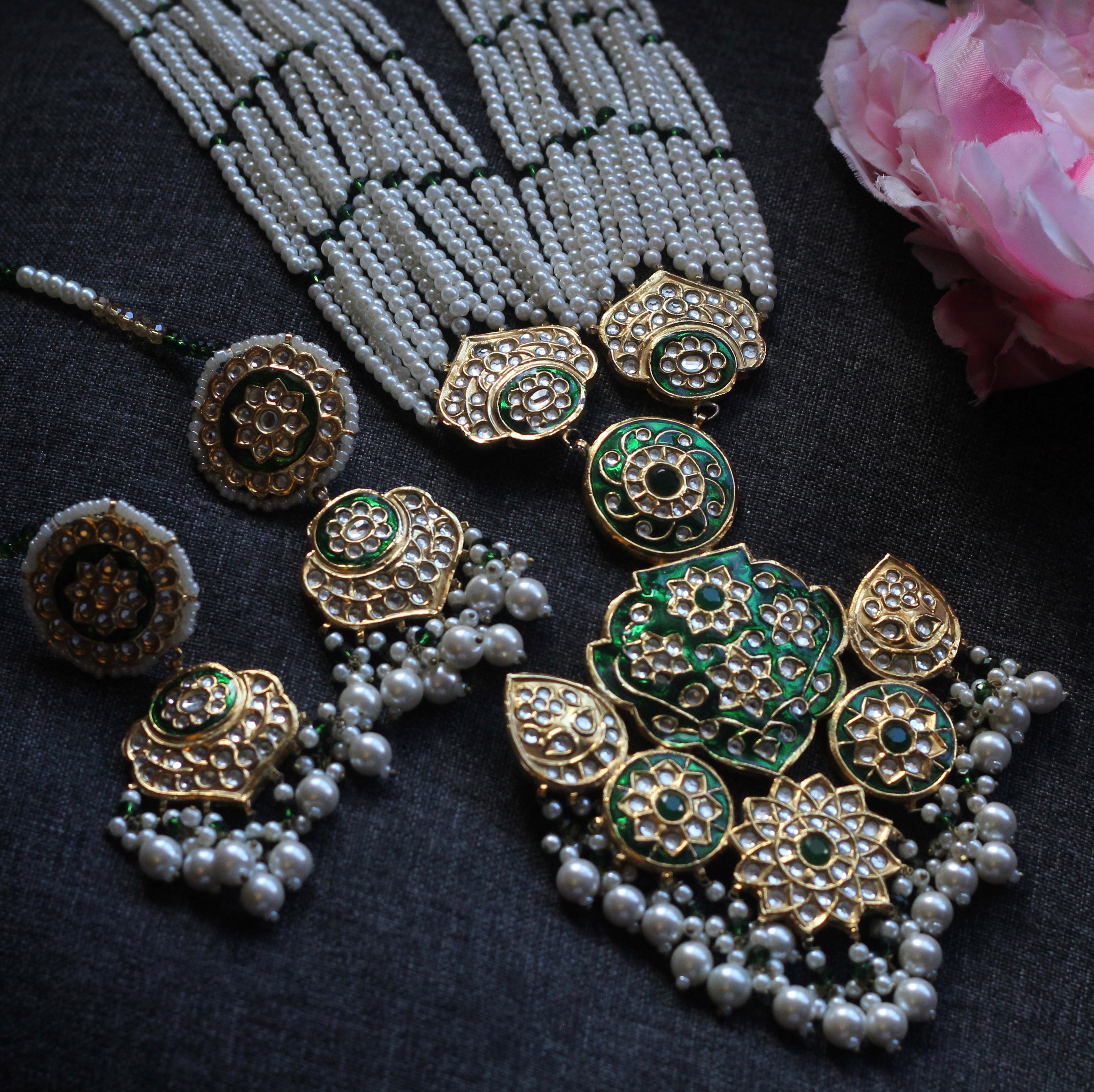 MEENAKARI LONGNECK SET-GREEN