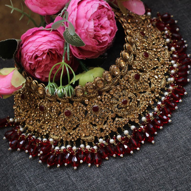 Red bridal jewelry 