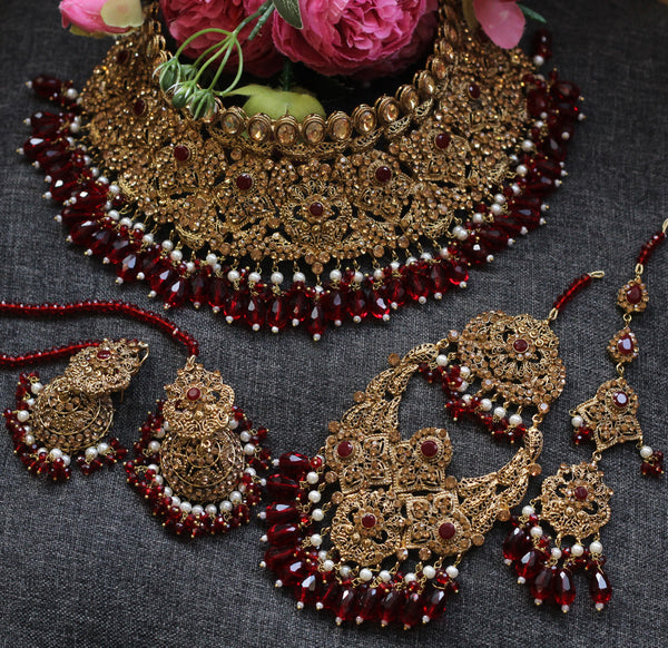 Red bridal jewelry 