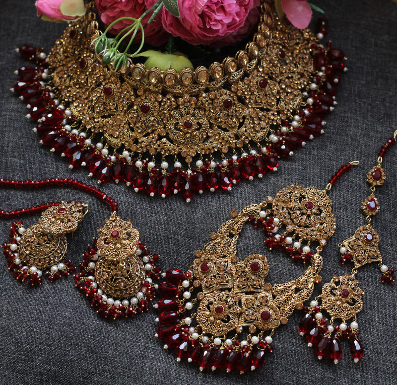 Red bridal jewelry 
