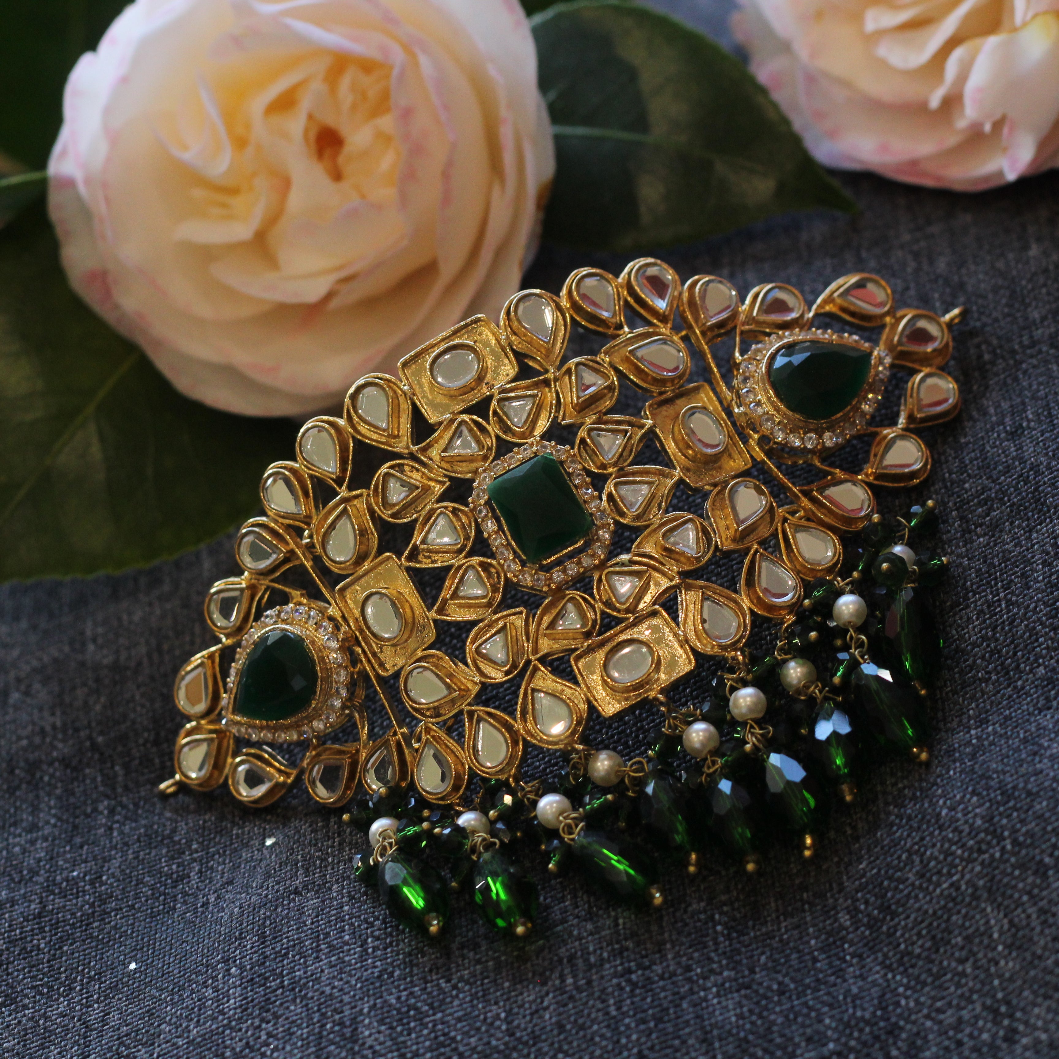 Green bridal jewelry 