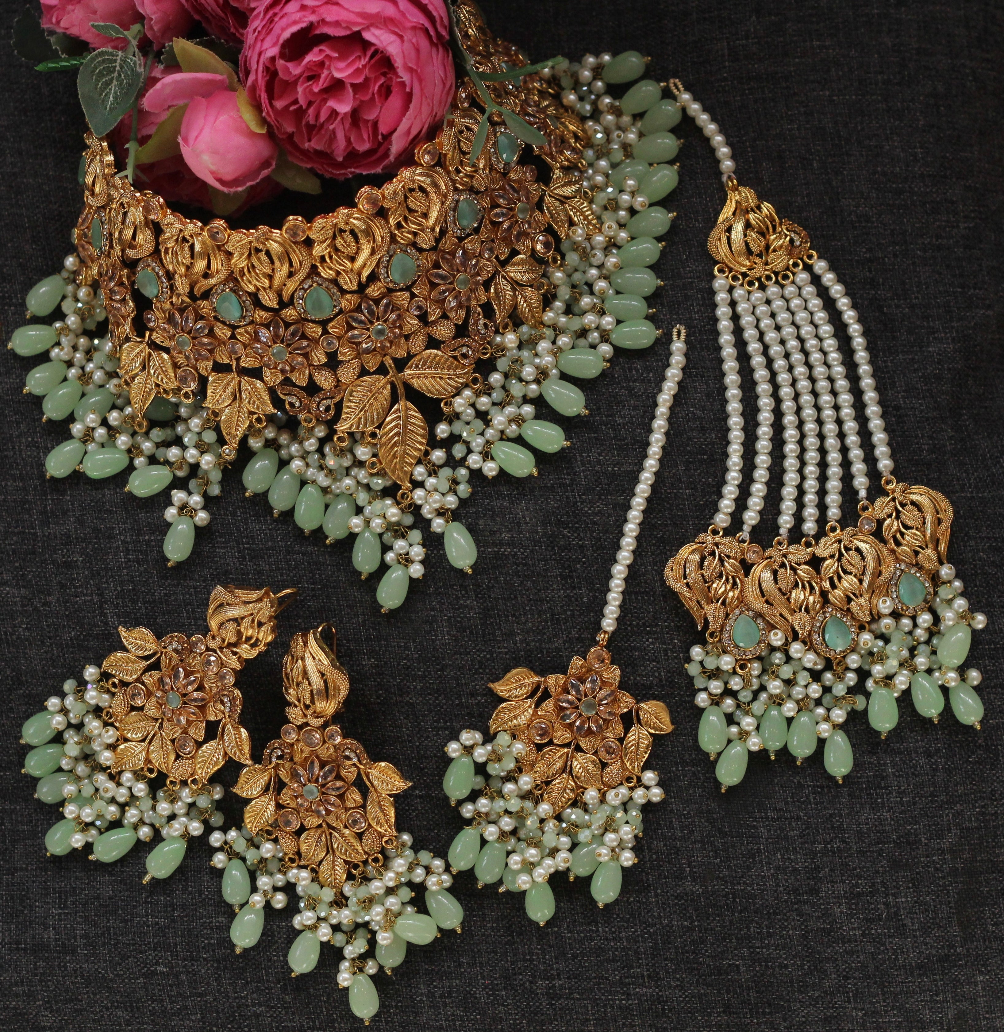 Mint green bridal set