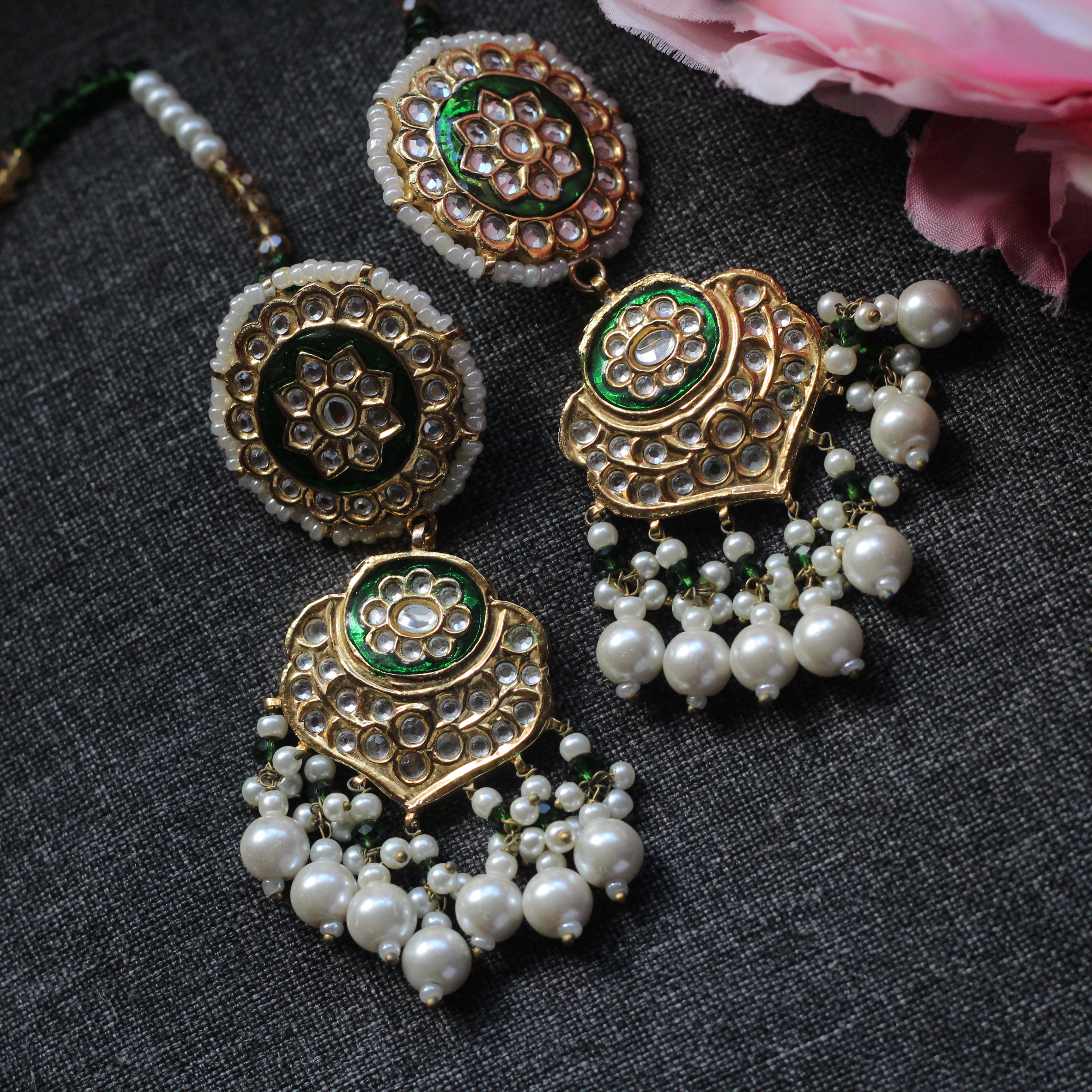 MEENAKARI LONGNECK SET-GREEN