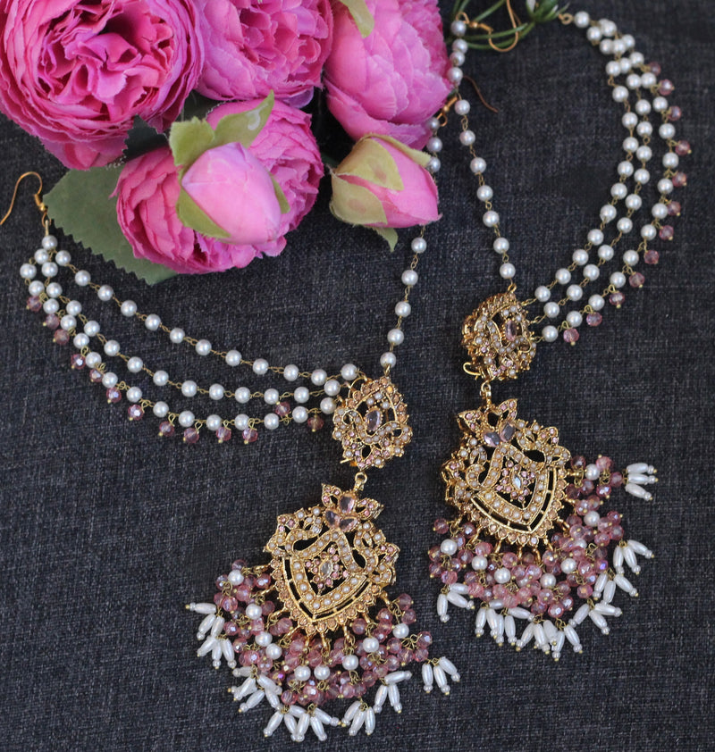 Pink bridal Jewelry 