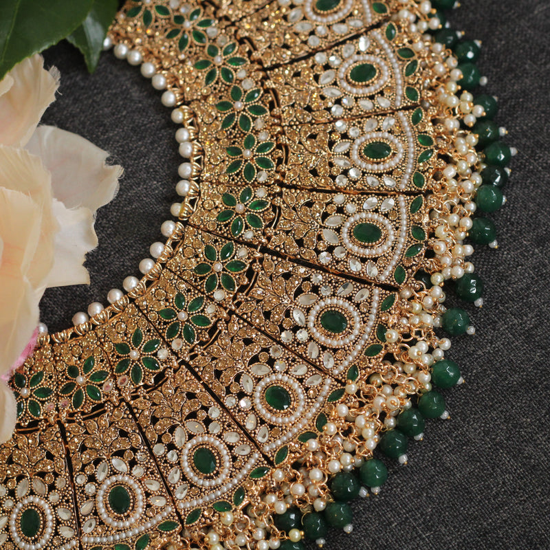 Green bridal jewellery 