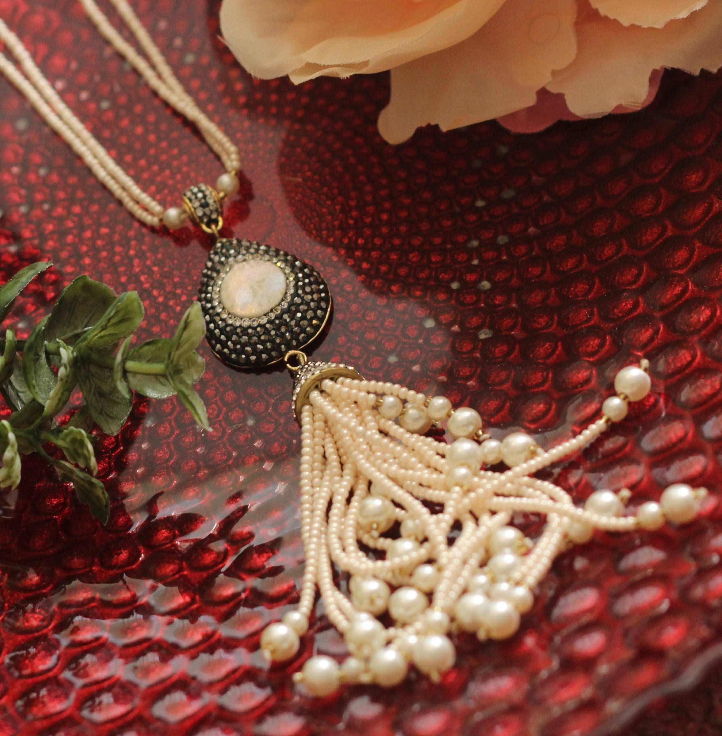 || TURKISH DIARIES LONG NECKLACE || My Store garnet-red 