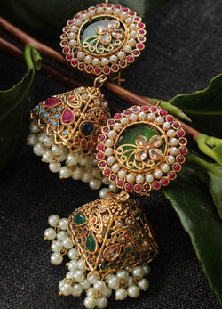 JHUMKA EARRINGS WITH CARVING