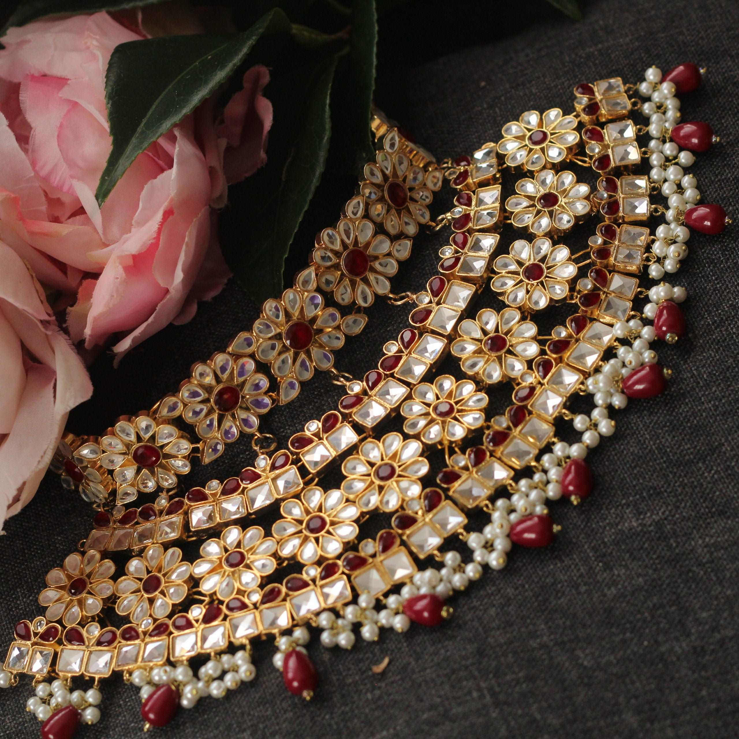 MEHAK-MIRROR KUNDAN SET