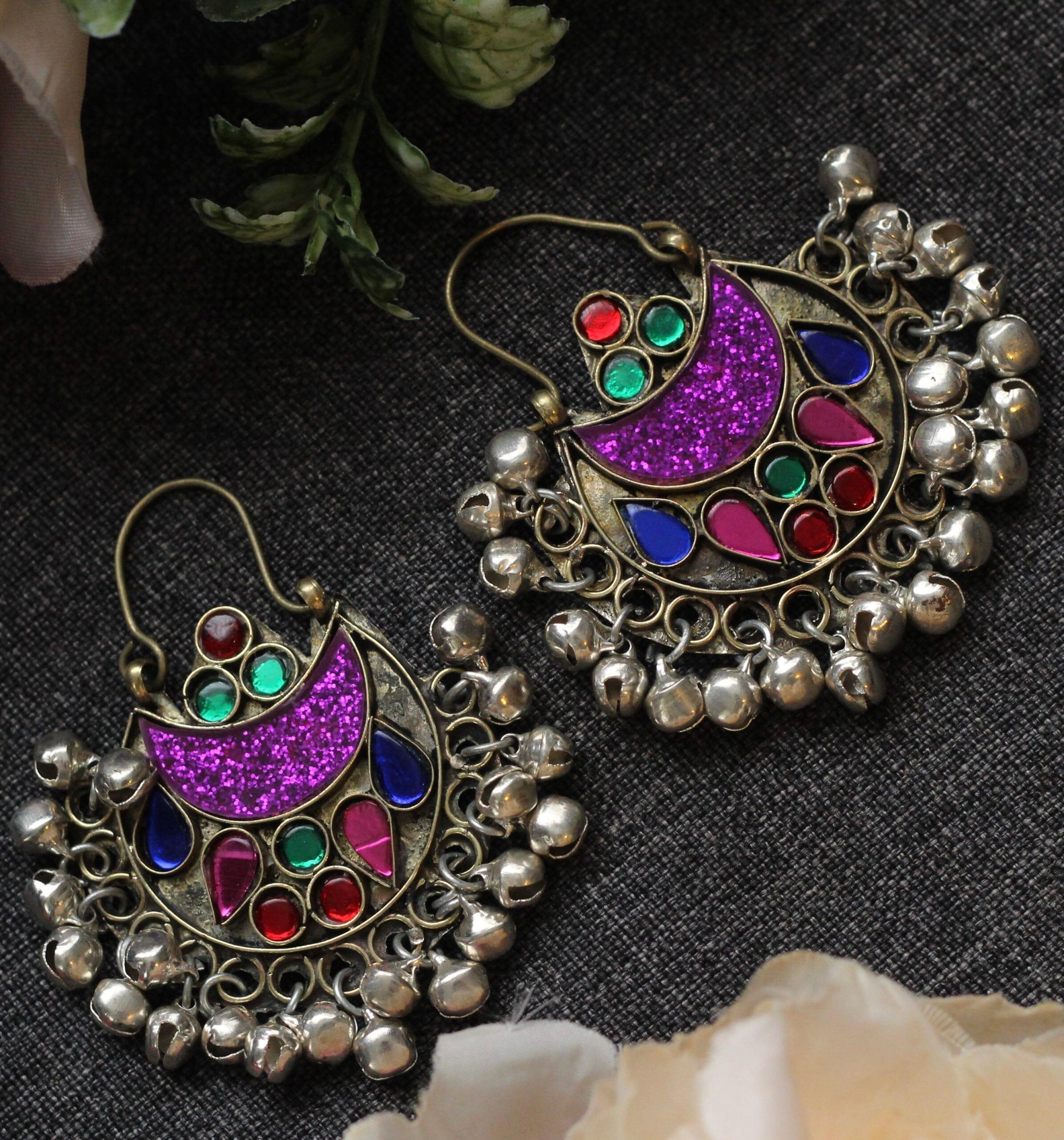 AFGHAN EARRINGS My Store emerald-green 