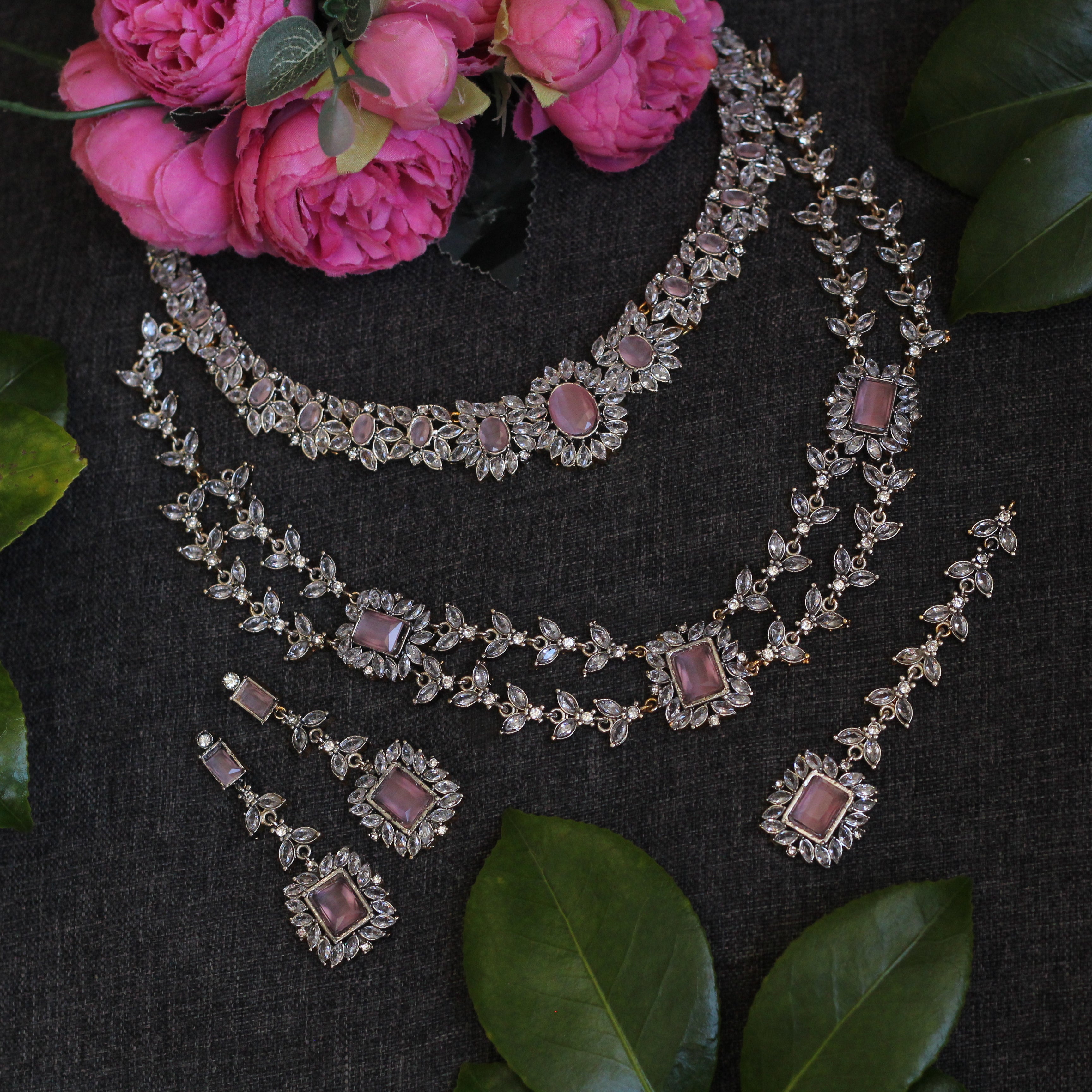 Pink necklace set 1